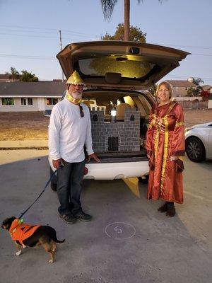 The Princess and her Dragon plus Pokey the Pumpkin during Trunk or Treat.