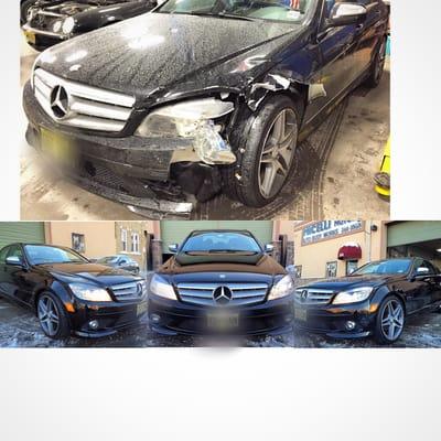 Mercedes Benz C300 Before and After Micelli Motors Auto Body works