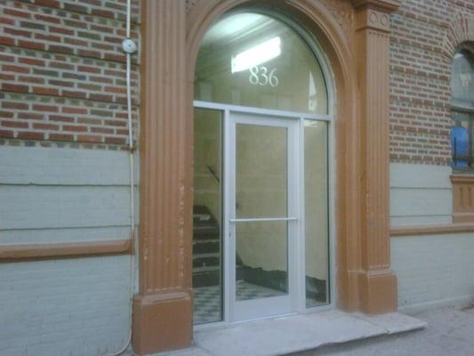 Entrance Door with Arch Top using 1/4" Laminated Clear Glass