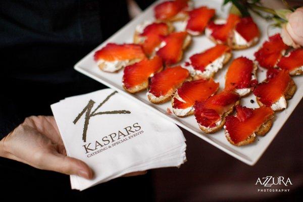 Beet-Cured Salmon Crostini