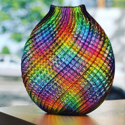 Rainbow FlatRound Vase.  https://www.vitriesse.com/vessels