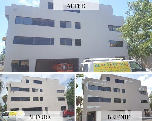 A recent commercial project.  We repaired the walls prior to painting the building.