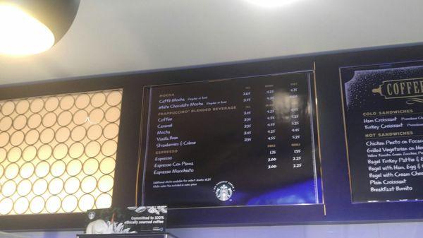 Starbucks Menu