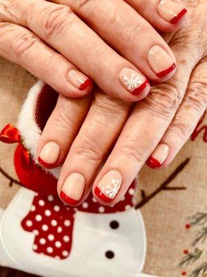 Christmas design gel manicure