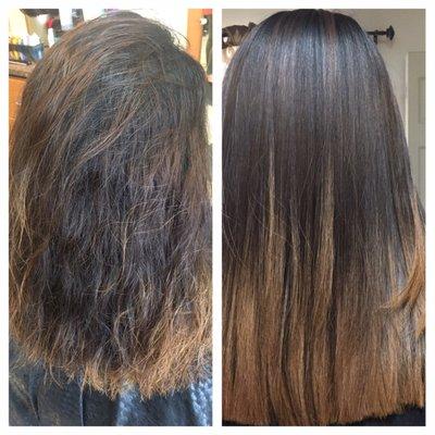 Had the Keratin treatment done by Marina. I paid $271 and so far it has been well worth it.