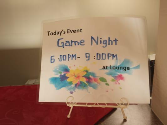 Game night is on tonight! Wii, board game etc!