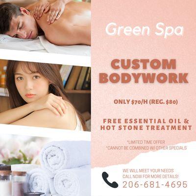 Green Spa
 7834 SE 32nd St #203, Mercer Island, WA 98040
 Call us at 206-681-4695