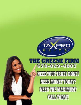 TaxPro Elite: The Greene Firm offers tax preparation for individuals and businesses.