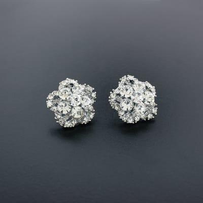 Crystal stud earrings, 7/8" across.