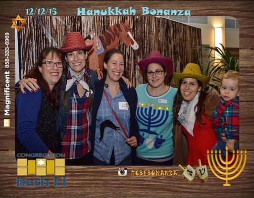 Beth El Staff having a good time at the Hanukkah Bonanza - yeehaw!