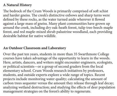 Crum Woods, Swarthmore -- Map