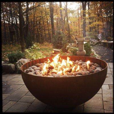 Enjoy your outside landscape more with a CES installed propane gas fire pit