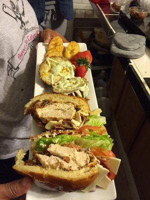 This loaded chicken club with loaded potatoes