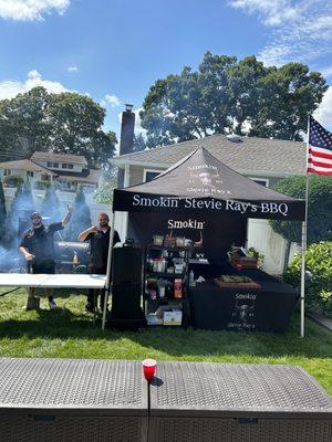 On-site backyard event, our "smokin n grillin" catering package