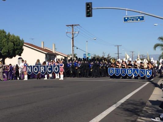 Marching bands getting set up