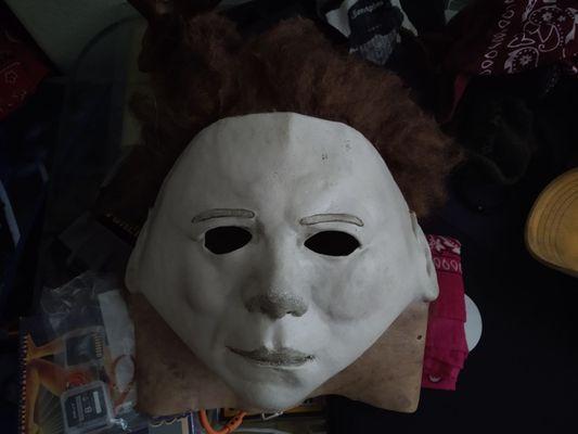 Bought a Michael mask. HALLOWEEN 1(The classic) 2-5 (blew) 6 (w/ Jamie Lee & Mom) awesome! 7 just came out #RESURECTION