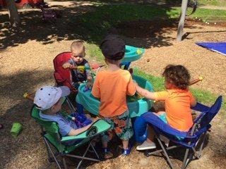 Children enjoy time outside in Gan Elohim's summer program!