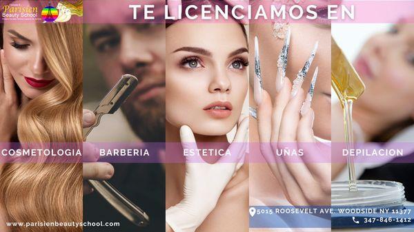 Conoces de nuestras 5 Licencias en belleza. Llámenos para más información