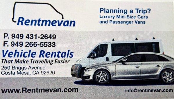 RENTMEVAN Card