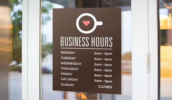 Getting creative with their business hours