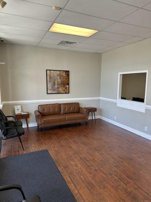 Lobby and reception window.