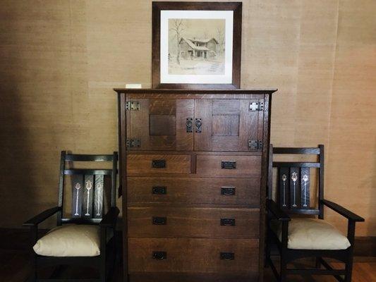 Inside the master bedroom at the Stickley estate.