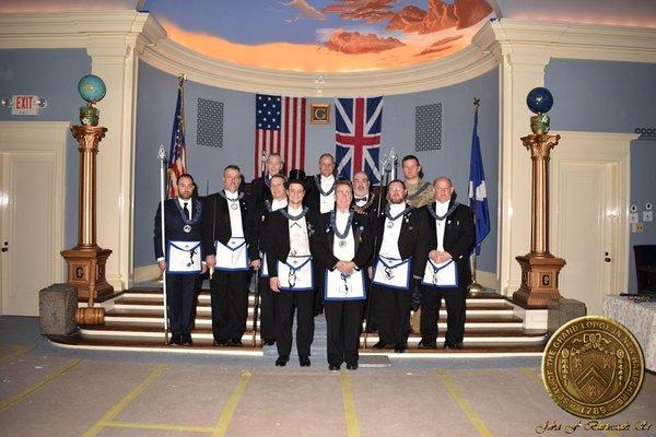 Showing a recent Officer installation in the renovated Lodge building