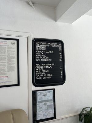 Price list