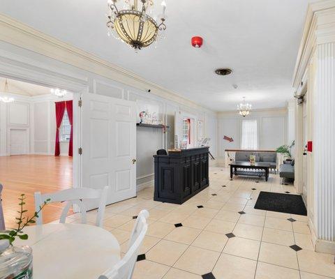 Dance studio lobby and front desk