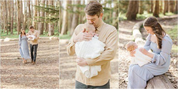 Outdoor Newborn Photography session at Lovers lane in the presidio of San Francisco