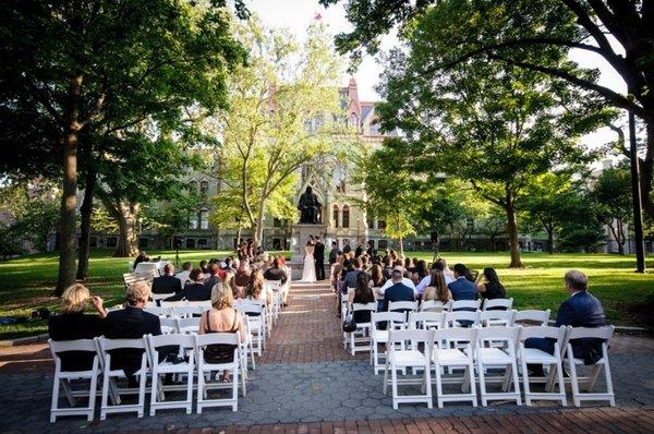 Outdoor wedding space on College Green