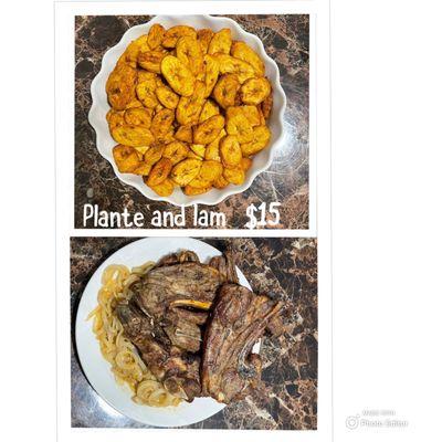 Lamb and Plantain 
(DON'T MIND THE PRICE
ON THE PICTURE)