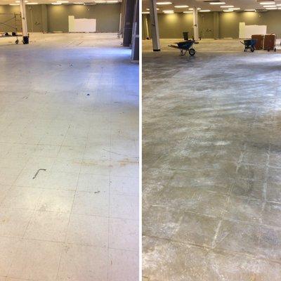 9,000 sqft double VCT removed in just ONE day!