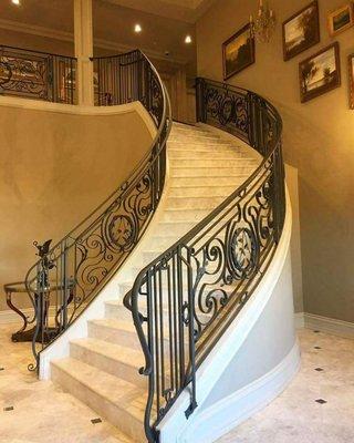 Custom wrought iron interior railings