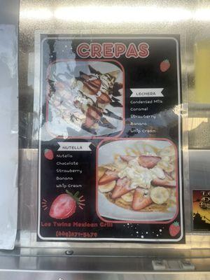 Crêpe menu