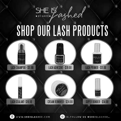 We offer lash products for lash artist worldwide! Shop Now at www.sheislashed.com