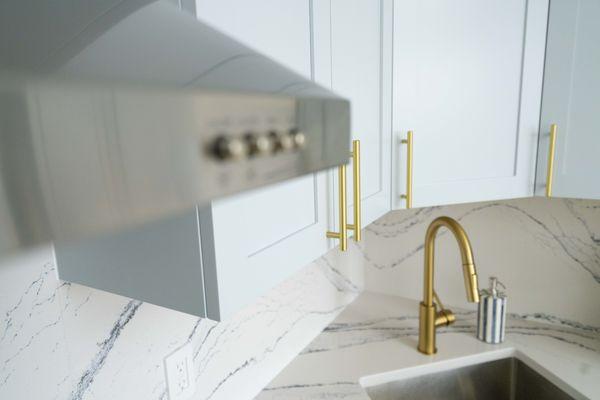 Gold faucet and handles