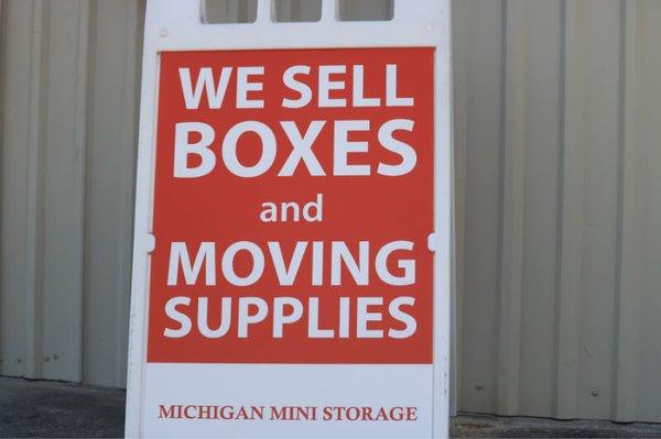 We sell boxes and moving supplies