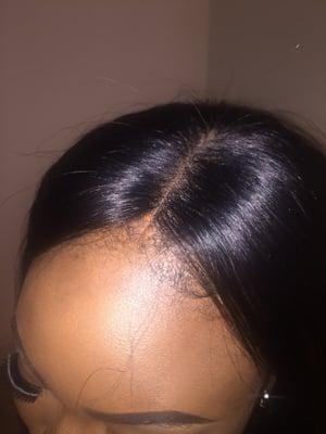 Full sew in with closure! Very natural part