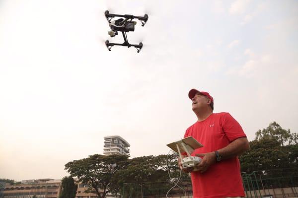 Flying my Aerial Media Pro's DJI Inspire 1 in Bangalore, India, filming Royal Challengers Bangalore