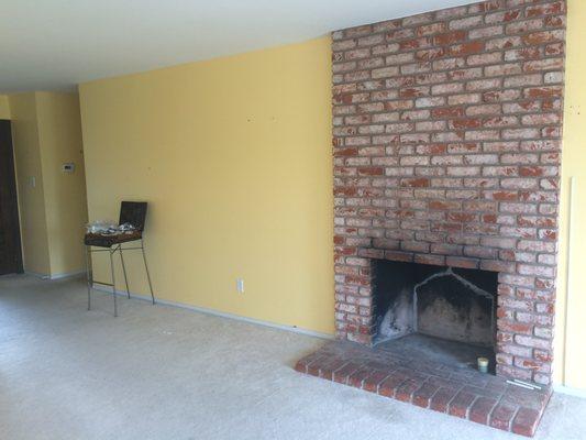 original brick fireplace