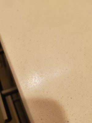 Defective. Partially unpolished surface on a purchased replacement countertop