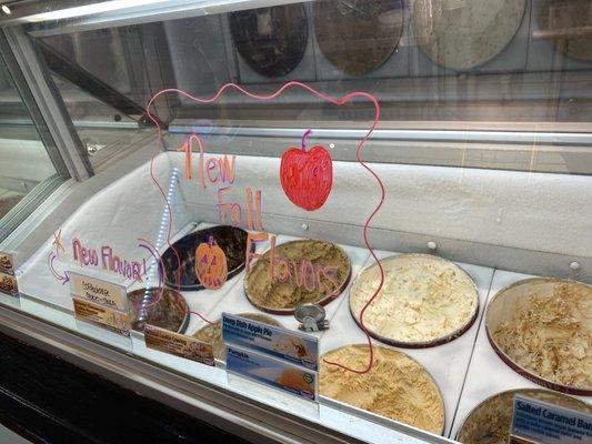 New fall flavors were delicious! (Coffee house Cookies and Cream-what I had) Deep Dish Apple Pie, Pumpkin - for my next visit!