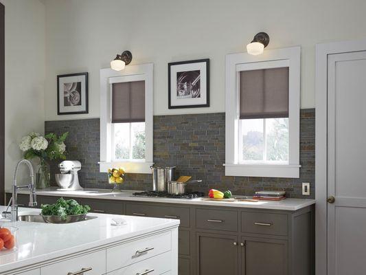 We do Lutron Electric shades! These come in a wide variety of colors and fabrics and can be controlled by Control4 smart home system.