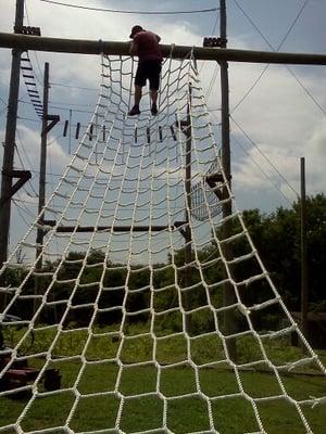 Climb the Cargo Net at Upward Enterprises Team Building Ropes Course