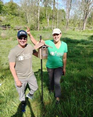 Installing Bluebird nesting boxes on Jim & Nancy Carpenter Preserve.