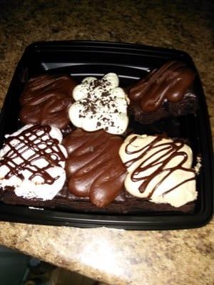 The most amazing frosted, fudgy brownies. 6pk. is a pricy $5, but, i don't have an oven, so, the occasional splurge is worth it