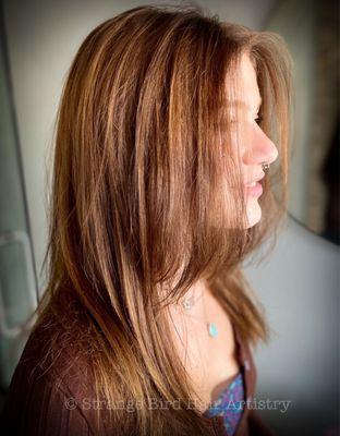 Began deepening her hair to its natural color - slow & steady prevent shell shock & tears when going darker.