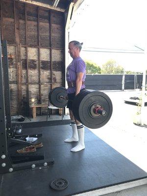 The first time I deadlifted 300 lbs. at Bay Strength. I'm at 350 as of this writing.