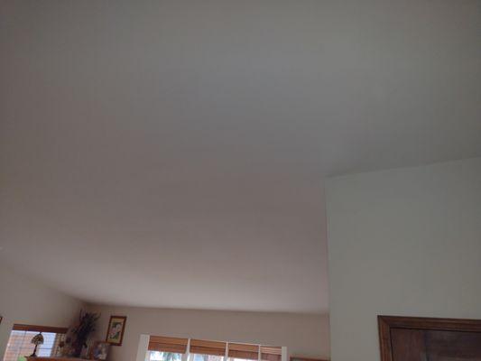 Drywall replaced, taped, mudded, textured, primed, and color matched to interior.